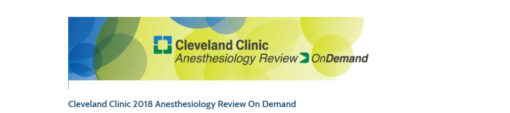 Cleveland Clinic 2018 Anesthesiology Review On Demand